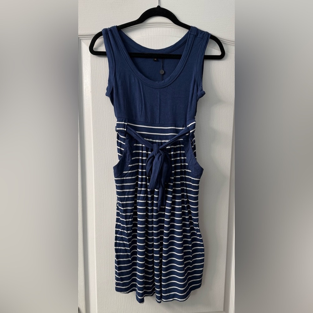Kim & Kai Maternity Scoop Neck Striped Dress - Picture 4 of 8